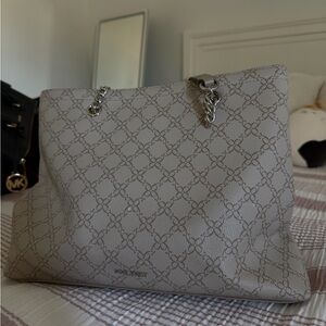 Nine West Taupe Patterned Tote Bag